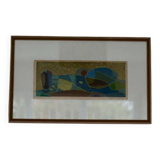 Huile glacée suédoise sur panneau – « Composition » par Frithjof Smit-Hald