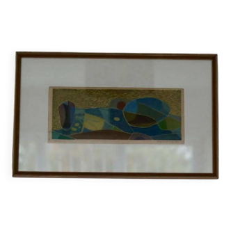 Swedish Glazed Oil on Panel –“Composition” by Frithjof Smit-Hald