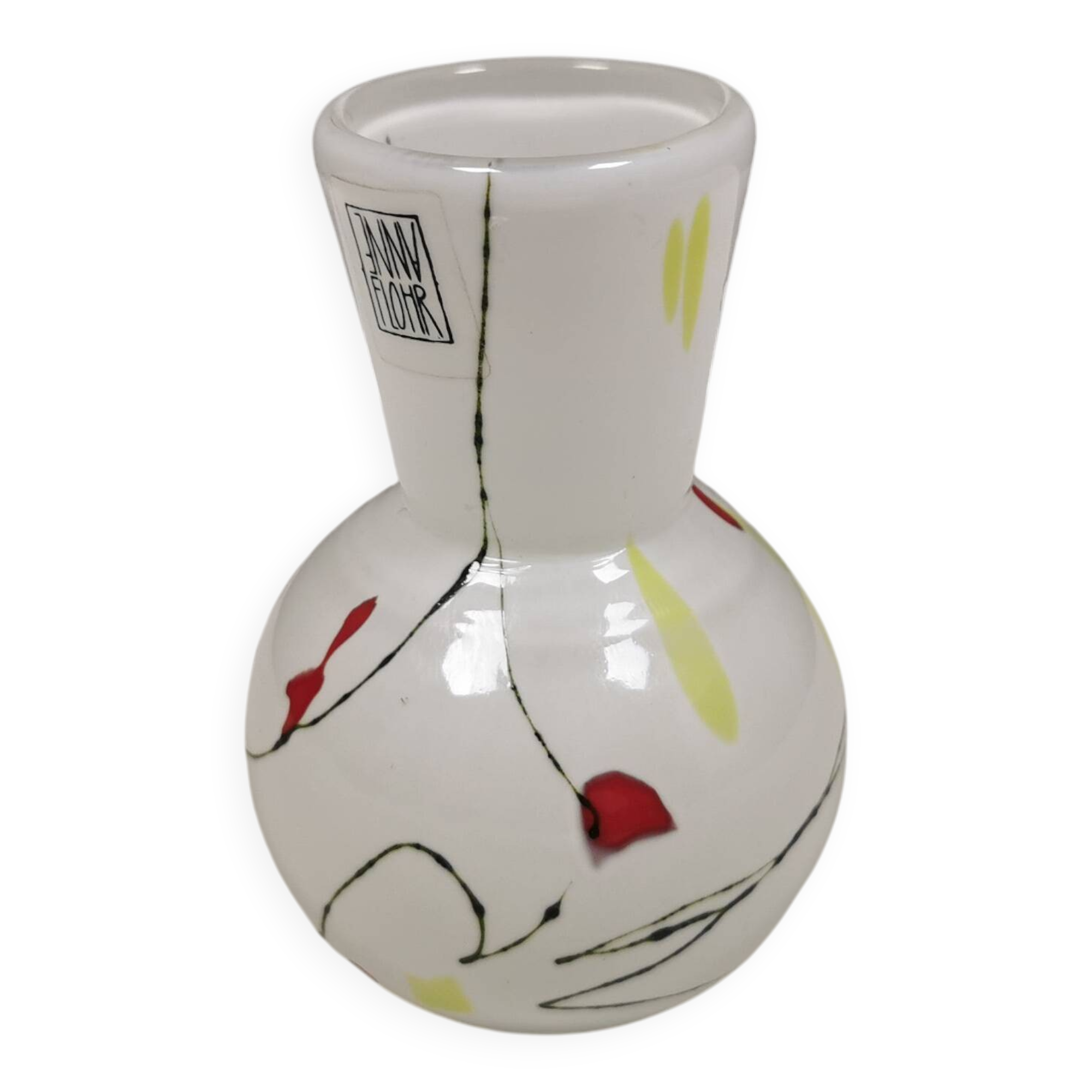 Magnifique vase en trou de serrure de la verrerie Anna Flohr