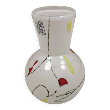 Magnifique vase en trou de serrure de la verrerie Anna Flohr