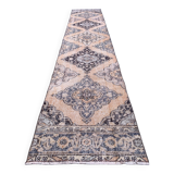 Distressed Turkish Runner 392x80 cm wool Vintage Tribal Rug