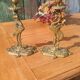 Bougeoirs en bronze, héron , Art déco orientaliste
