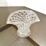 Glass basket vase 50s