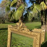 Large antique mercury-gilded mirror from the Napoleon III period