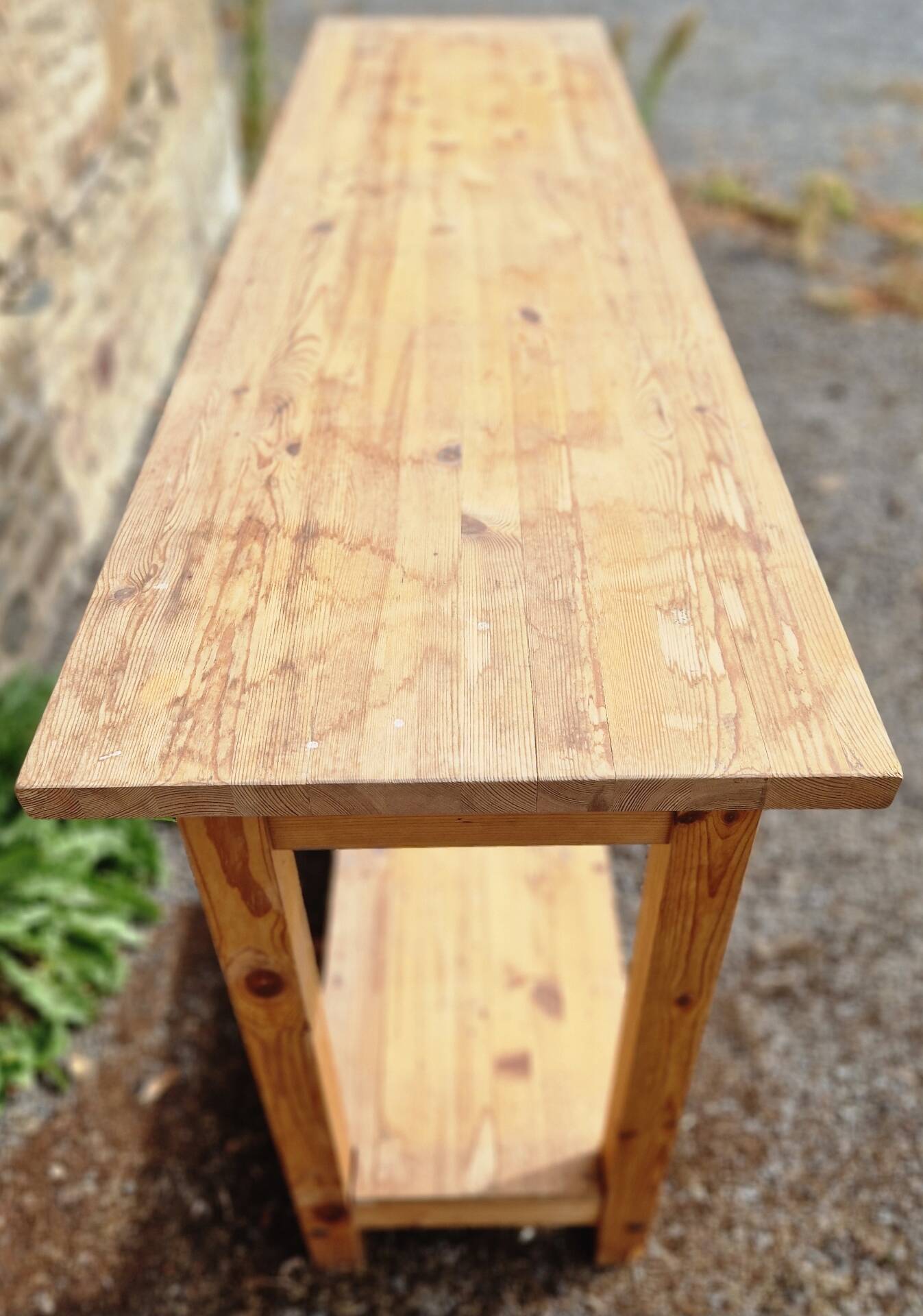 Solid wood console table