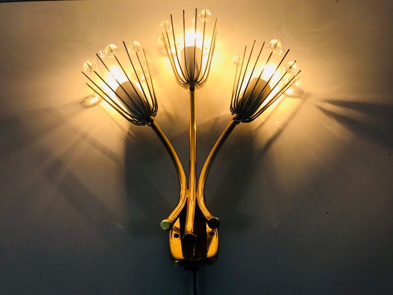 Pair of brass wall lamps by Emil Stejnar for Rupert Nikoll, Austria 1960