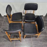 Series of 4 Scandinavian chairs, 1970s