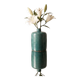 Duck blue ribbed glazed ceramic bottle vase – Mid-Century style