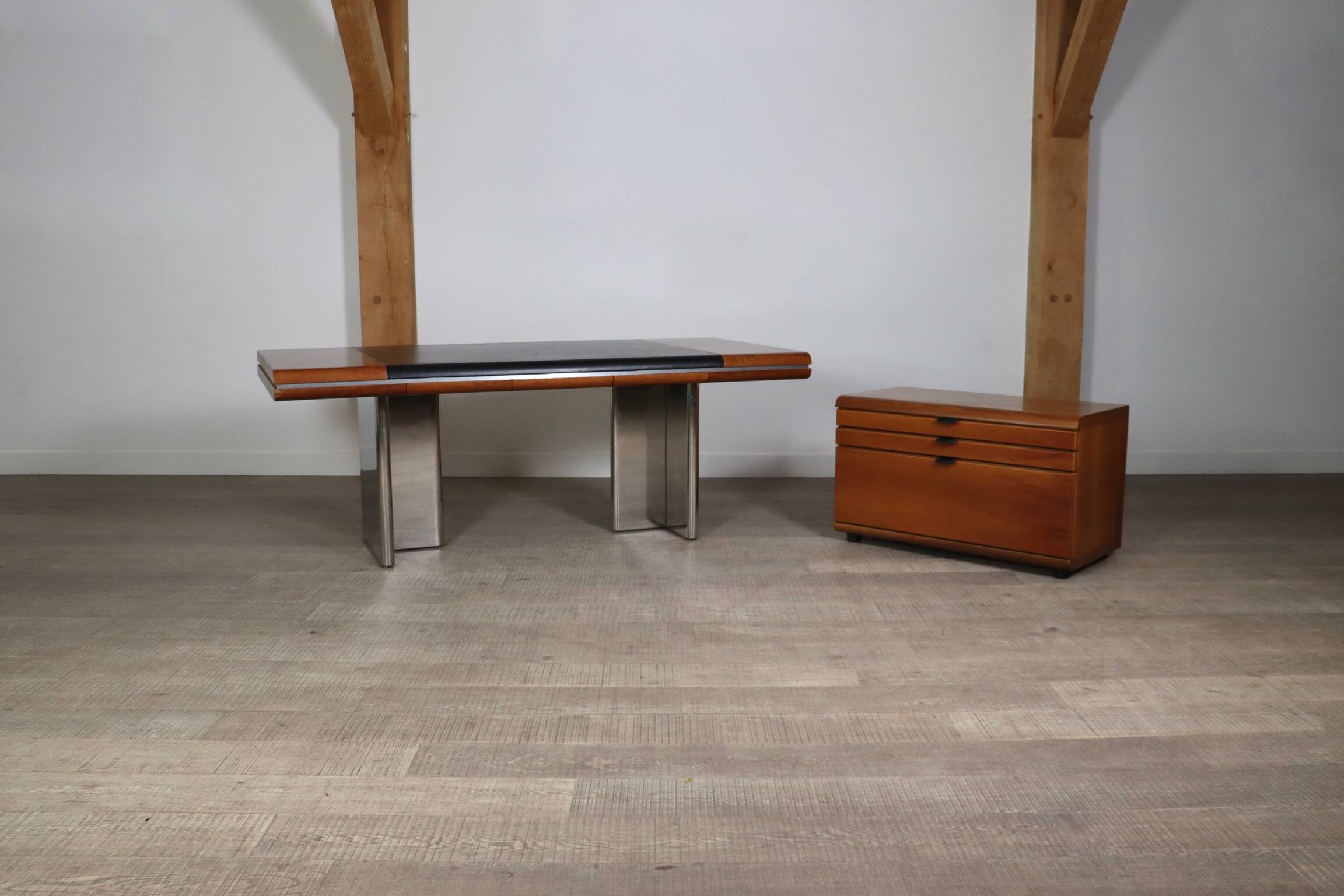 Hans Von Klier For Skipper Executive Desk And Credenza, Italy, 1970s