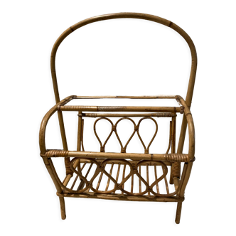 Rattan magazine rack