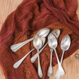 Silver heart spoon (set of 10) "leather"