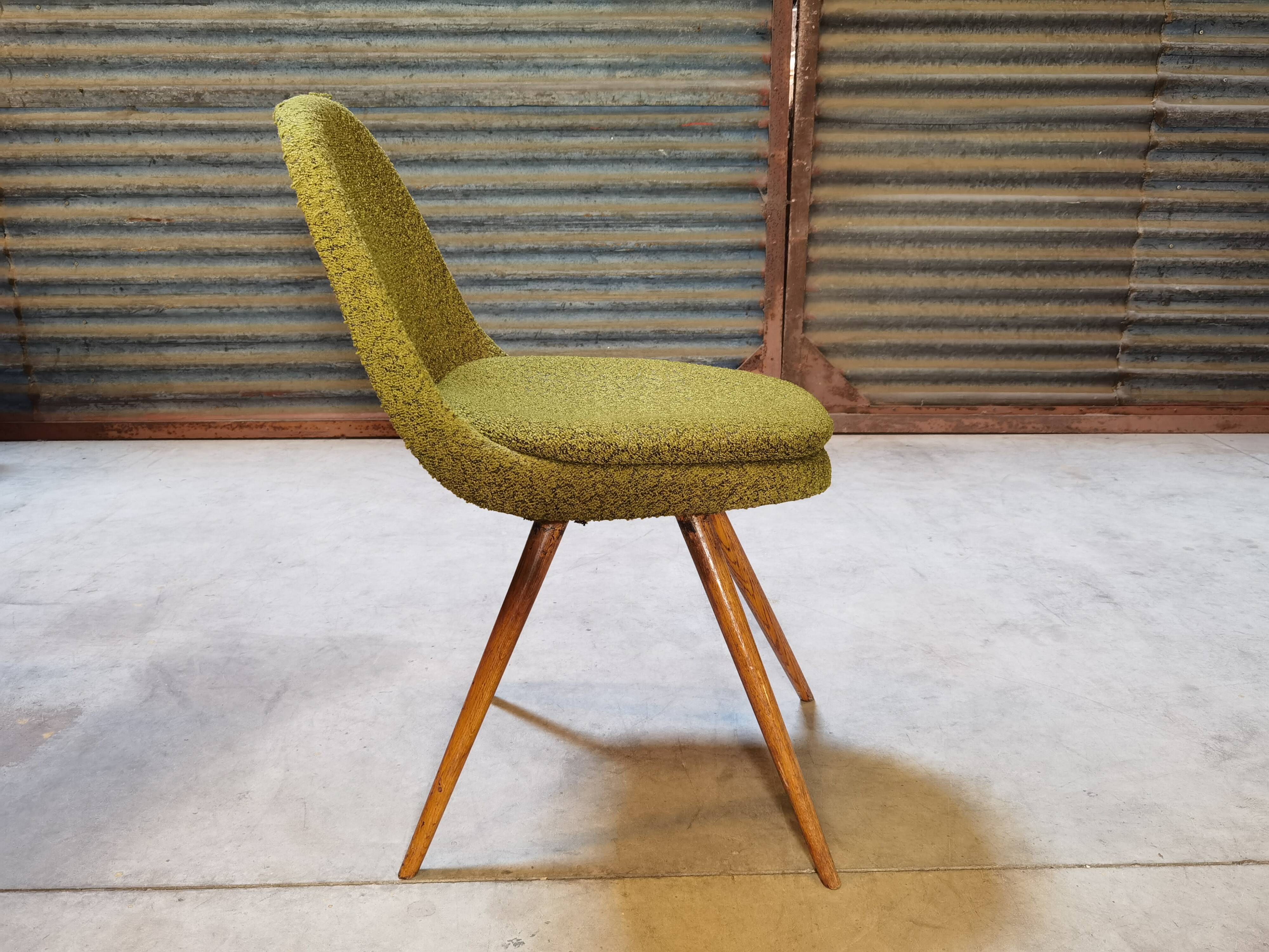 Suite of 4 chairs by Miroslav Navratil Wood resin and fabric Year 60