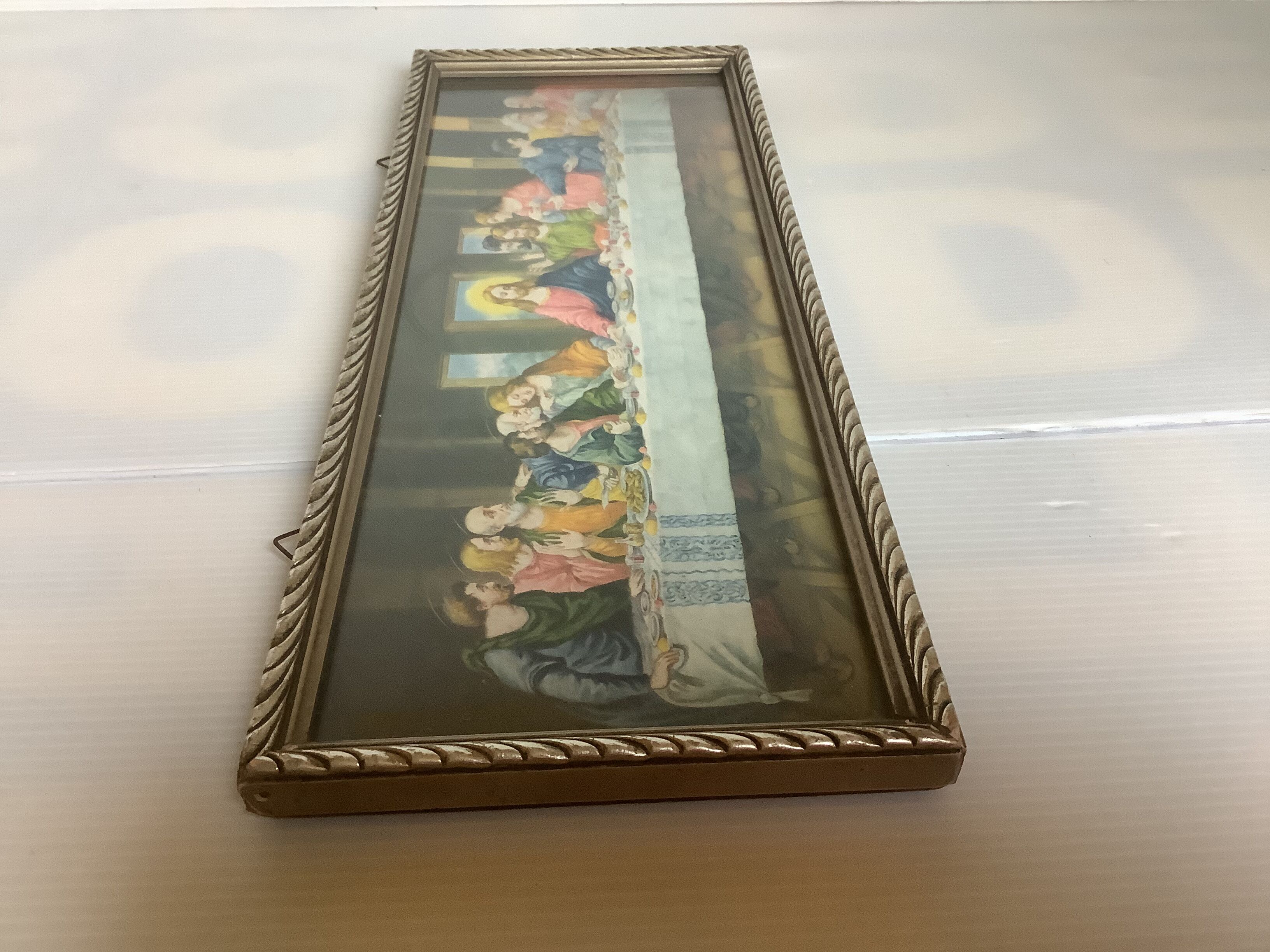 Ancient religious setting of the Last Supper with Jesus Christ and the 12 apostles