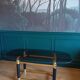 Glass and brass coffee table, 1970