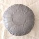 Pouf marocain en cuir gris