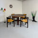 Ancienne table en bois marqueté design Dieter Waeckerlin Idealheim, années 70