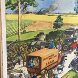 Double-sided school poster signed herouar collection rossignol verdun june 1940