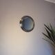 Miroir rond en métal , Italie années 1970