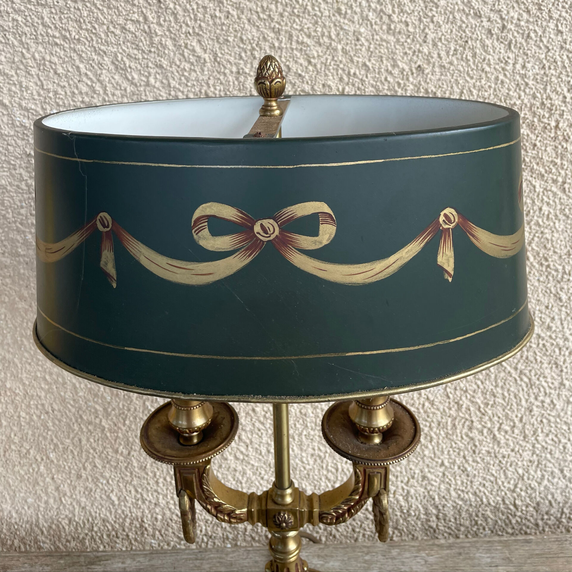 19th-century bouillotte lamp in solid bronze
