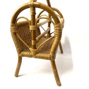 Porte revue en rotin et bambou vintage