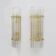 Pair of Venini Style Mid-Century Brass and Murano Glass "Triedri" Sconces