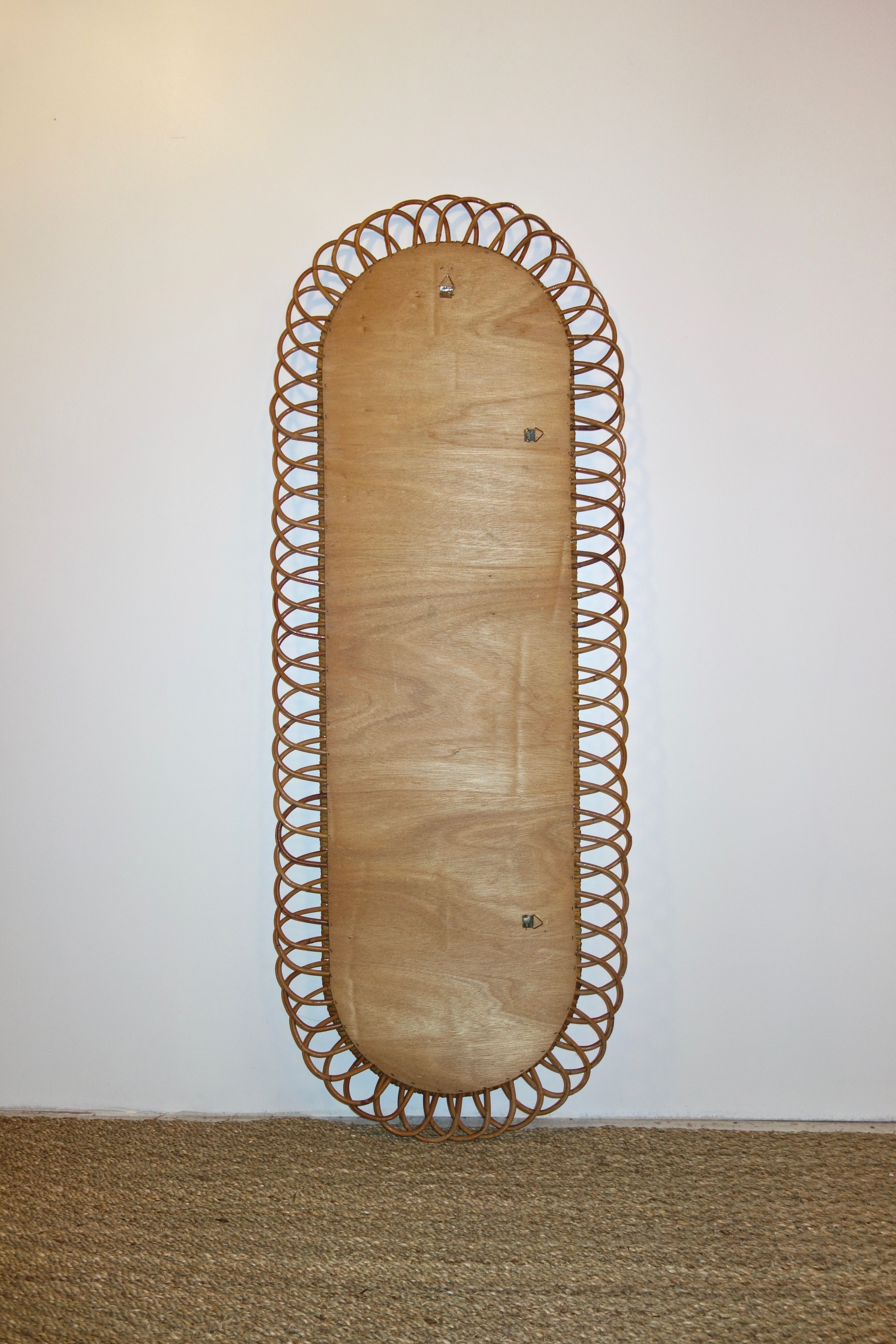 Rattan mirror from the 60's - 125x47cm