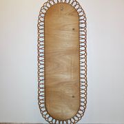Miroir en rotin des années 60 - 125x47cm