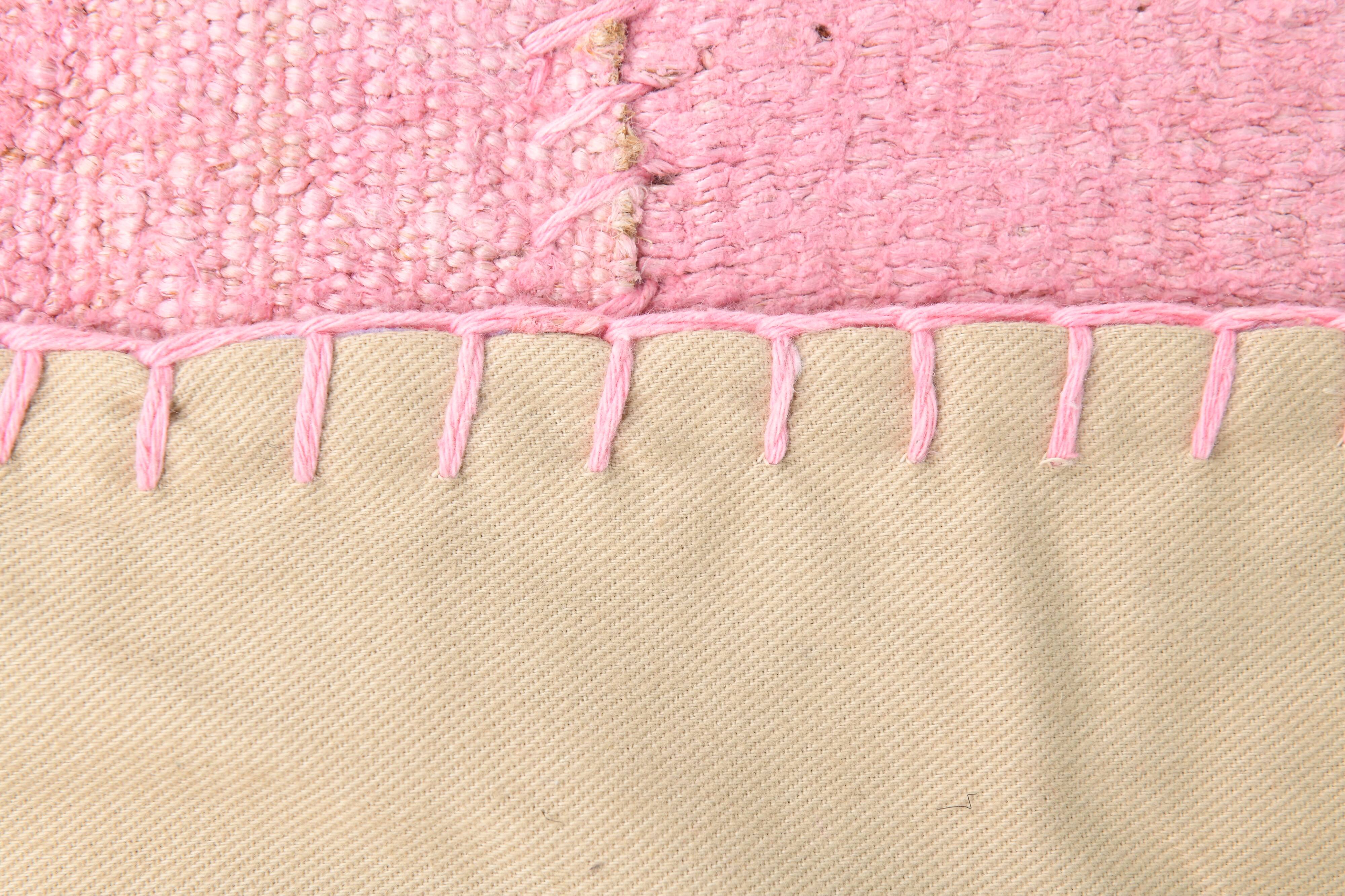 Large Pink Vintage Kilim Rug, 214x306Cm
