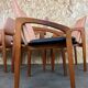Teak dining chairs model 23 by Henning Kjaernulf for Korup Stolefabric