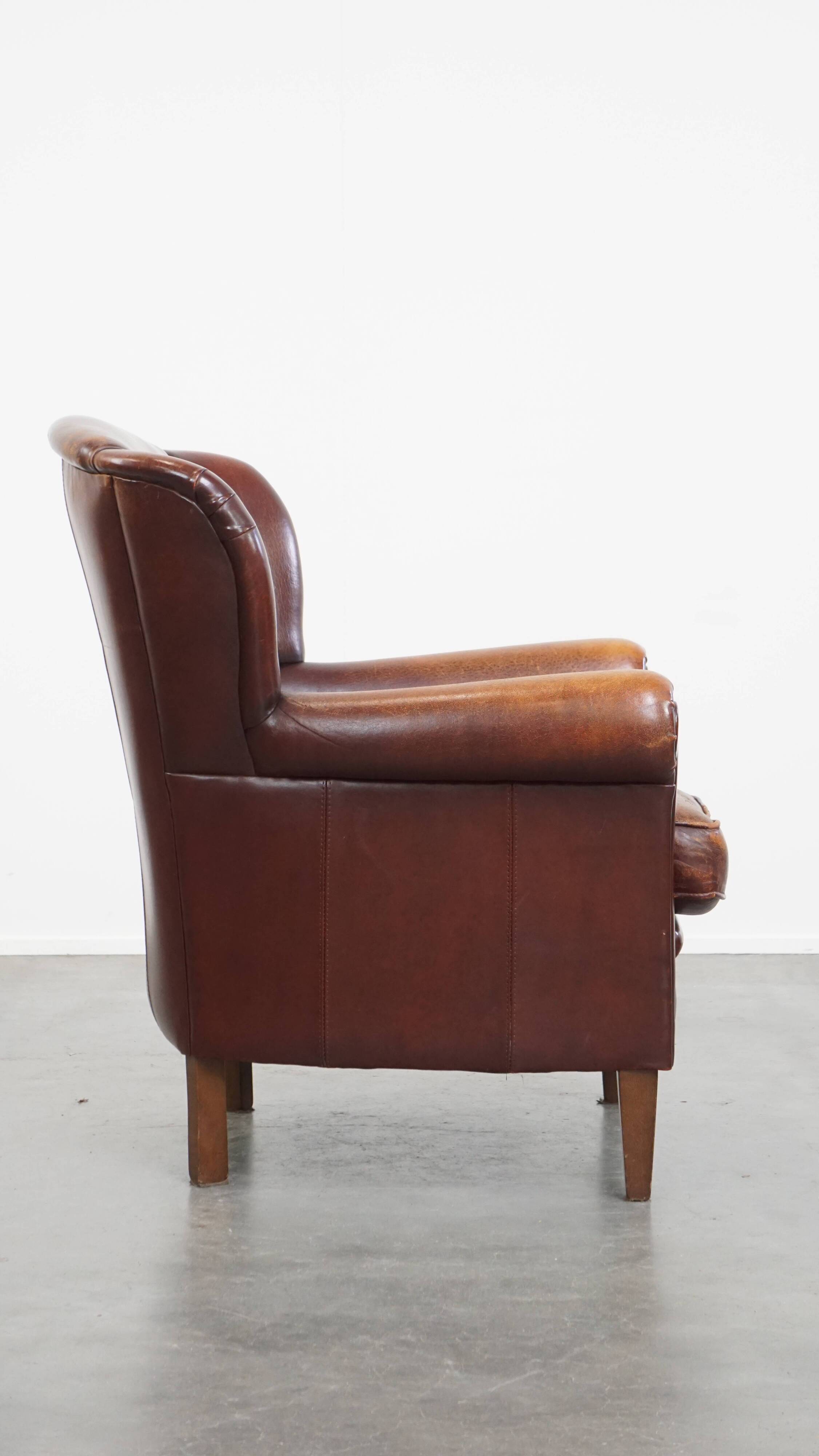 Sheepskin Leather Wingback Chair