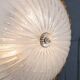 Vintage 20thc set of three frosted glass & brass wall lights, murano c.1980