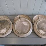 Set of 6 enameled ceramic plates signed Felix Ceram Vallauris