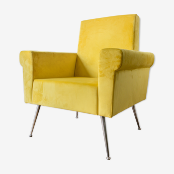 Italian Chair 1950 in Velvet yellow