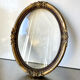 Antique Wooden gilded colored Oval  Picture Frame with glass