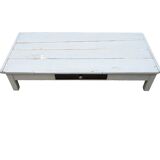 (very) low painted table, one drawer