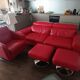 XXL Set Red Leather House - sofa, armchair and 2 poufs