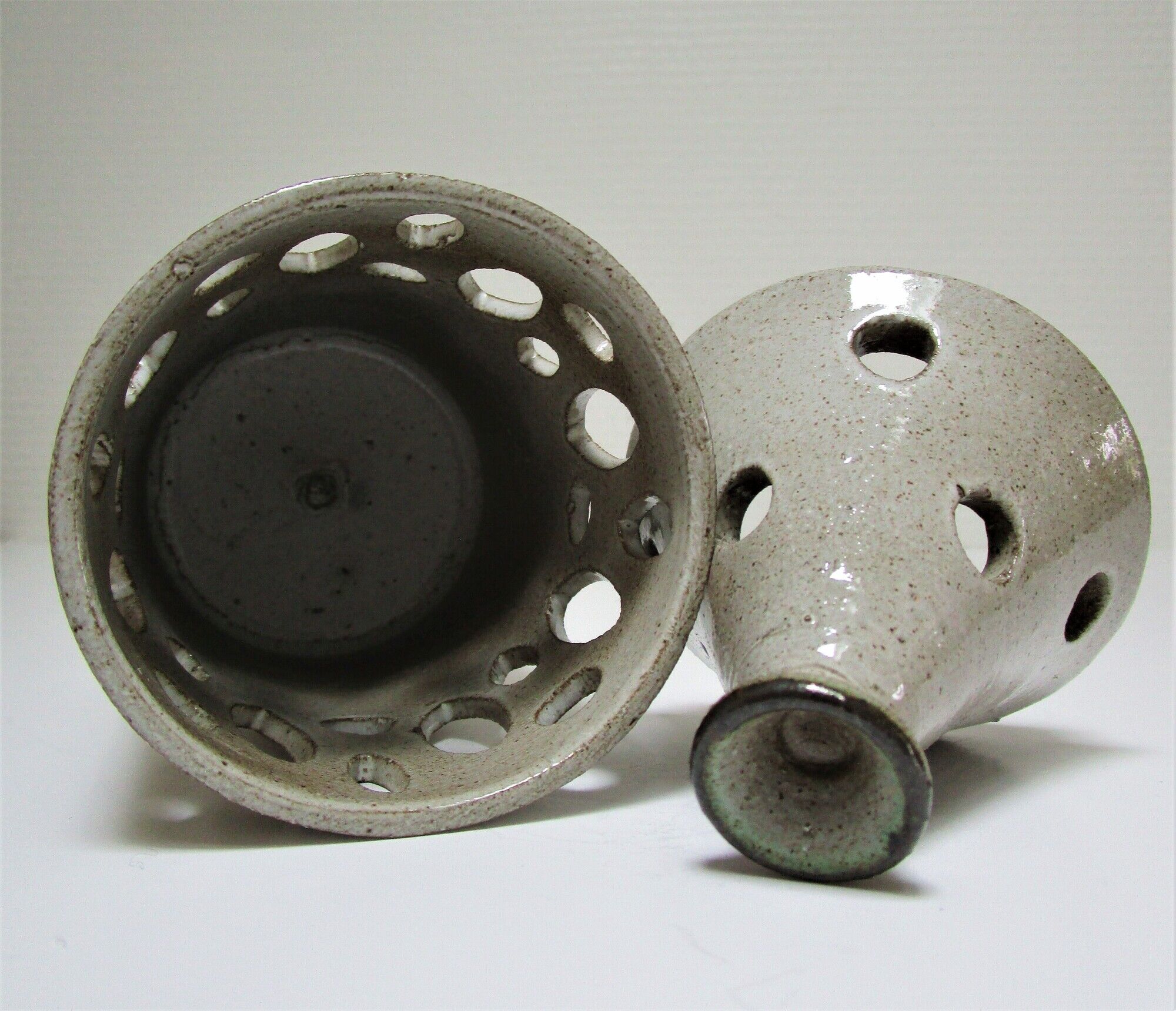Photophore ceramic enamelled La Fagoterie vintage