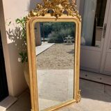 Napoleon iii mirror from the 19th century, large model, in gilded wood, height: 156 cm