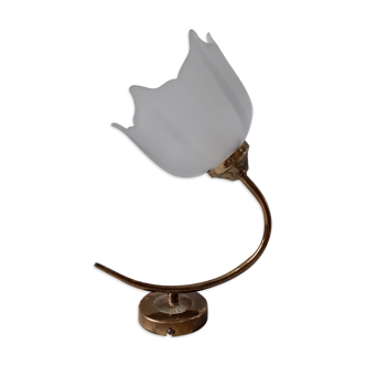 Applique tulipe en laiton doré années 50