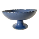 Signed blue stoneware fruit bowl