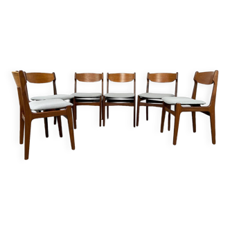 Ensemble de 6 chaises de salle à manger danoises en teck, 1960