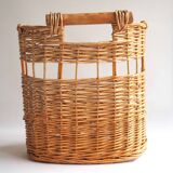 Hanging rattan shelf basket