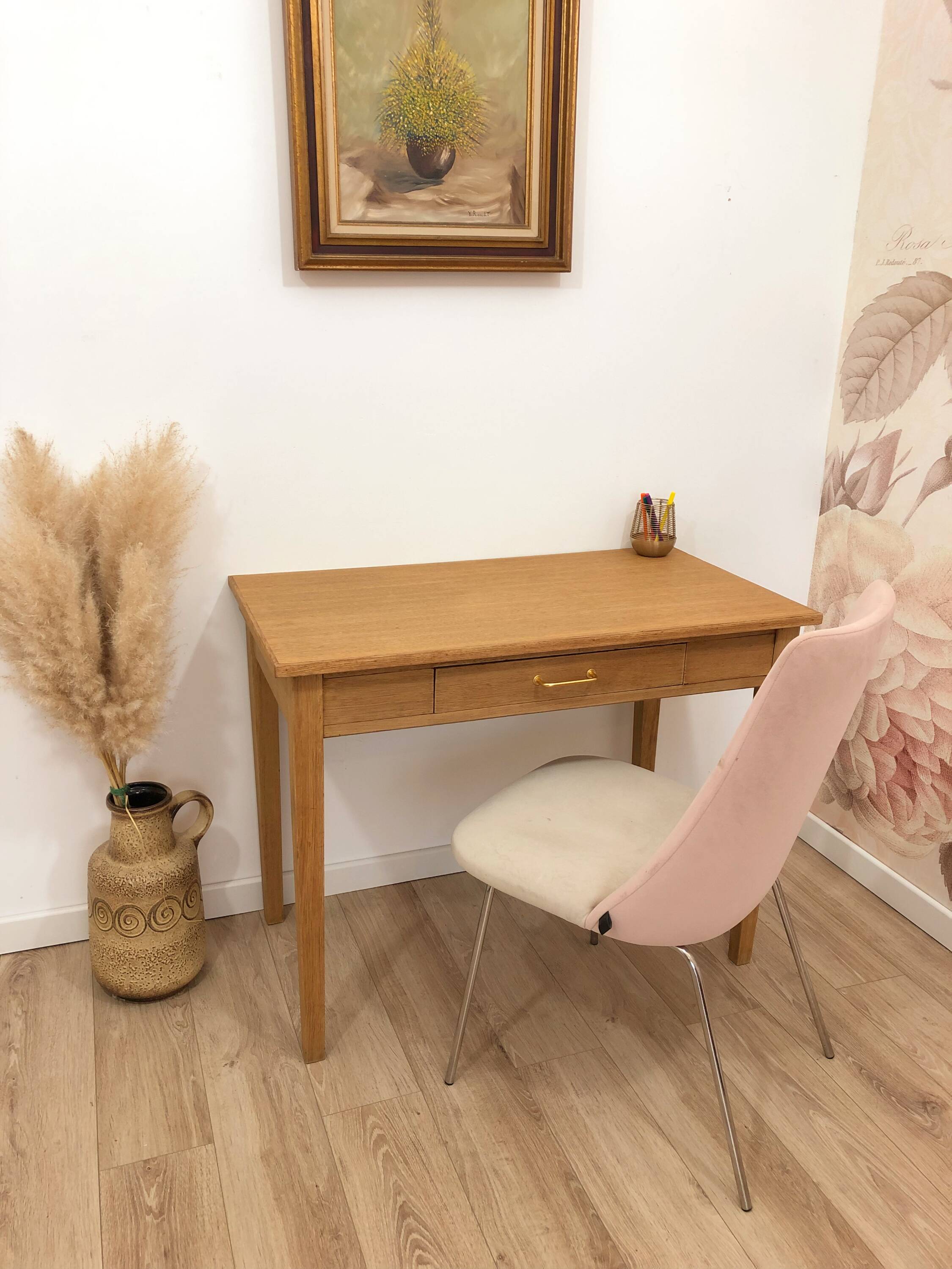 Vintage desk, in solid oak