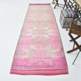 3x11 pale pink vintage runner rug 104x328cm