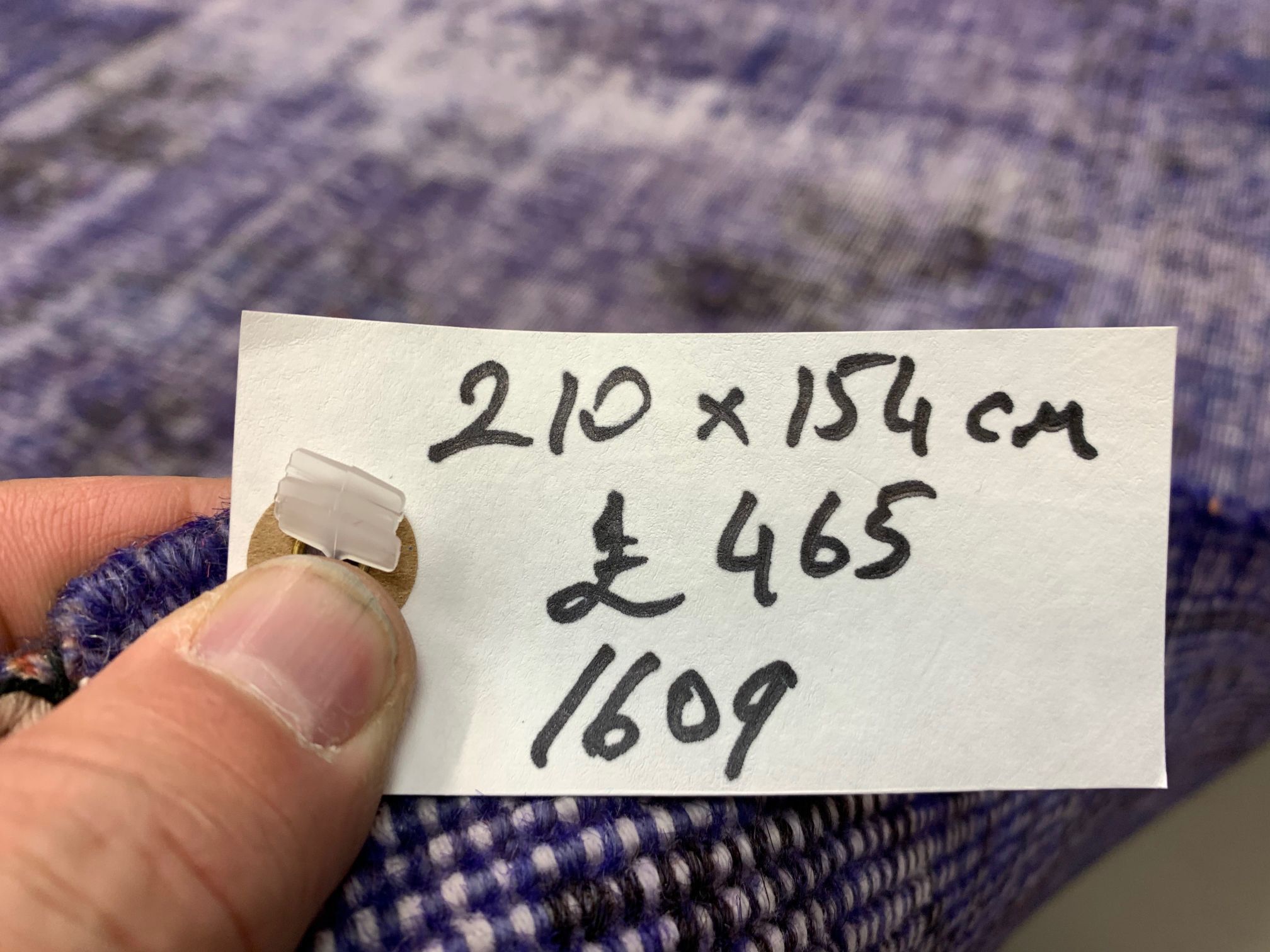 Distressed Overdyed Turkish Rug 210x154 cm