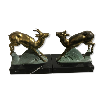 Pair of greenhouse book in bronze marble base