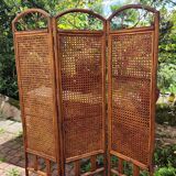 Wooden and cane screen