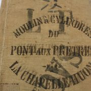 Canvas bag of former jute mill of the bridge to the 1902 priests