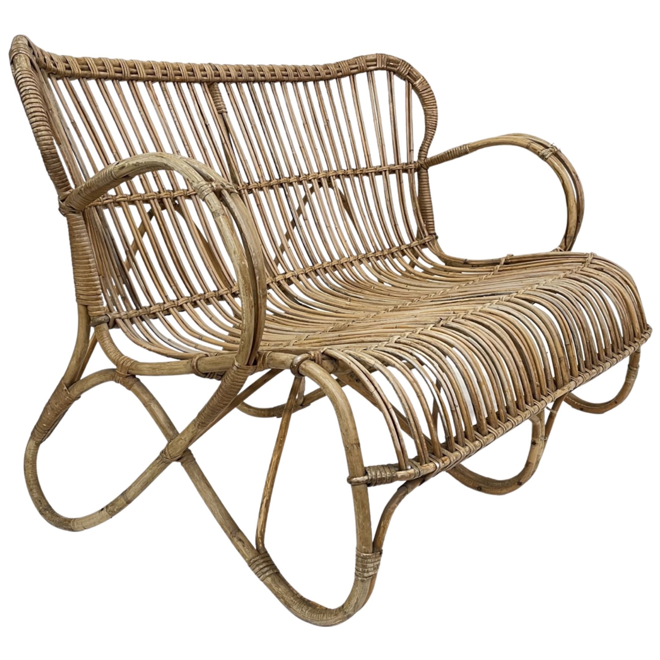 Vintage Rattan Sofa 1960s Belse 8 Design Rohe