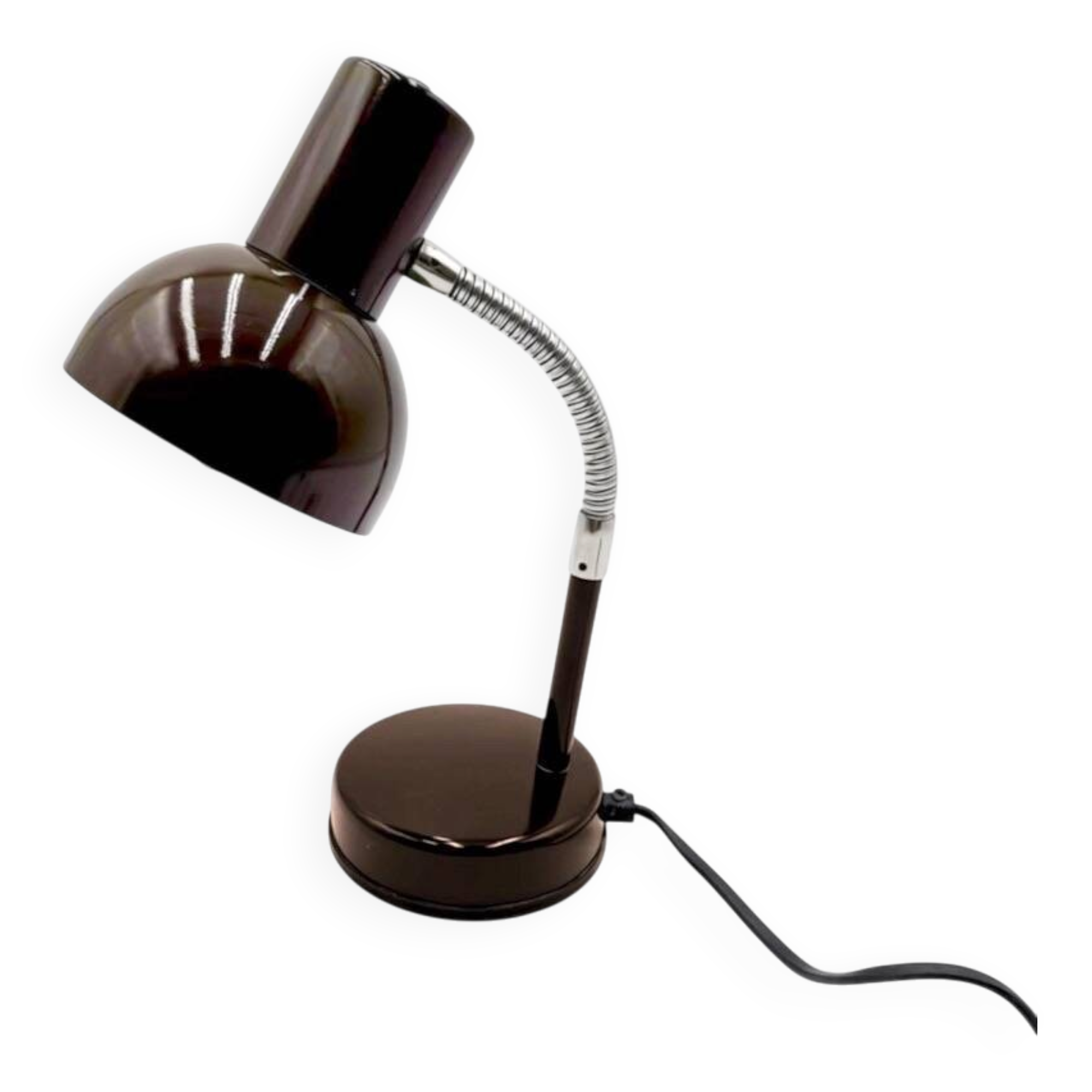 Chocolate desk lamp Veb Narva 1970s